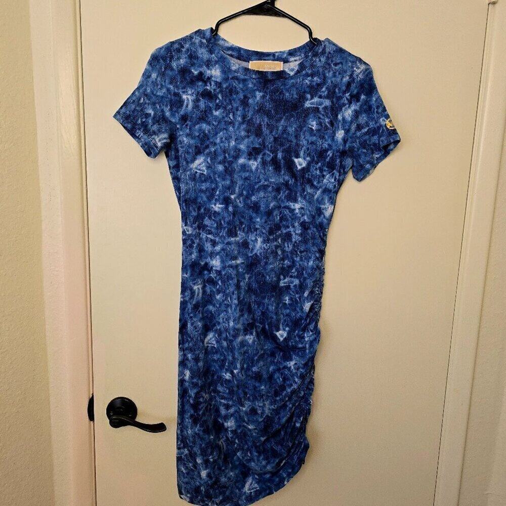 Michael Kors Tie Dye Synched Bodycon Midi‎ Dress Size XS